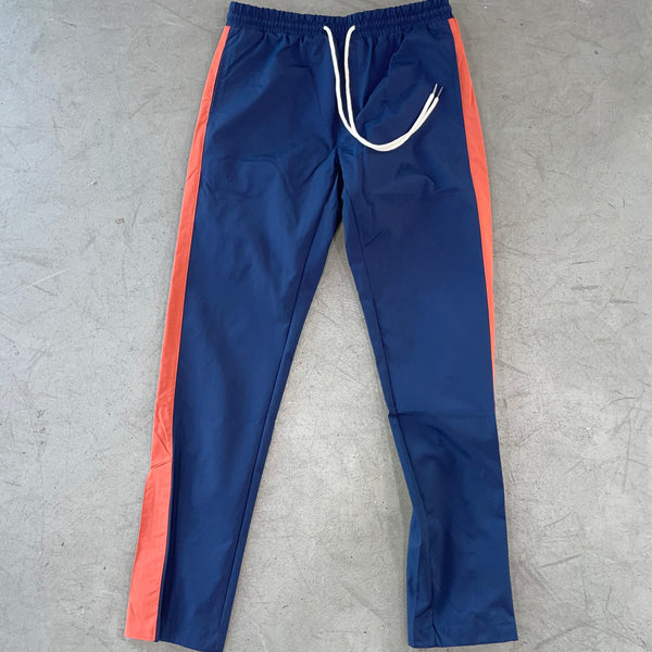 Navy/Rust Nylon Track Pants