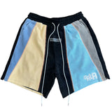 Blue Slicer Panel Shorts