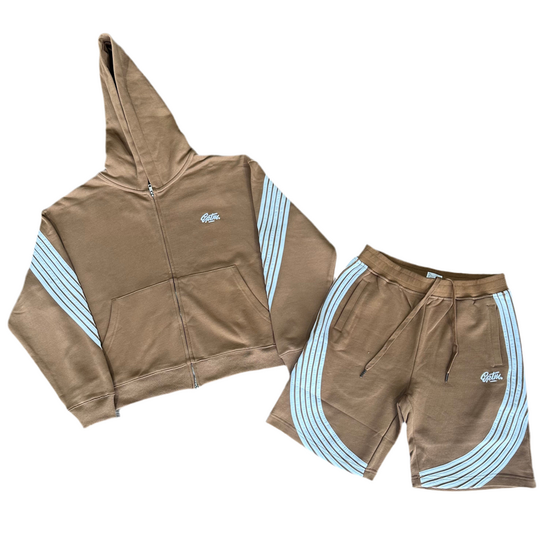 Mocha Zip Highland Short Set