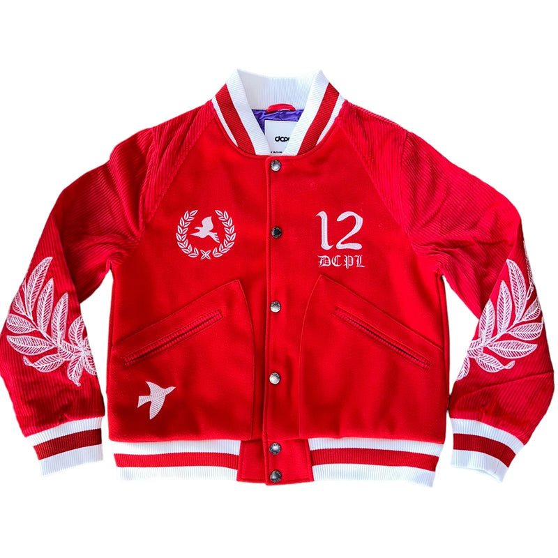 Red Corduroy Varsity Jacket