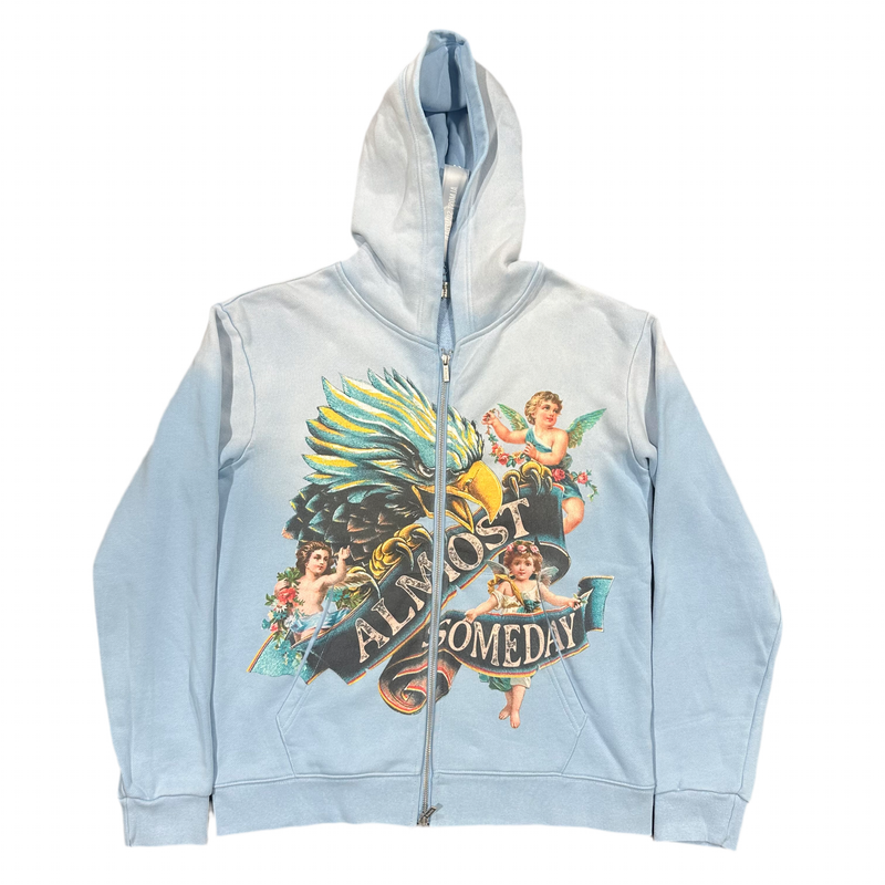 Shadow Blue Banner Zip Up Hoodie