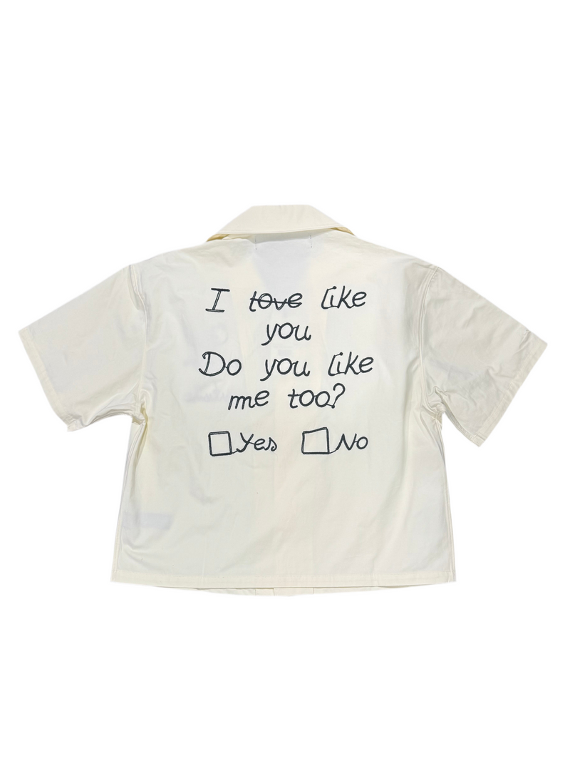 Cream LOVE Button Up