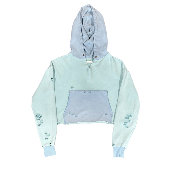 Destroyed V Neck Hoodie