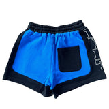 Blue French Terry Row Shorts