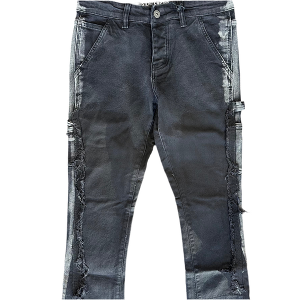 Rural Black Stacked Carpenter Jean