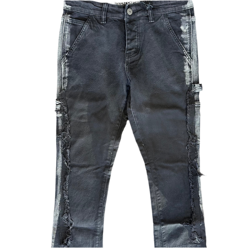 Rural Black Stacked Carpenter Jean