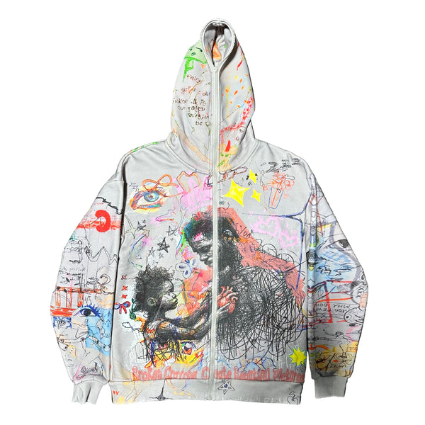 Grey Broken Crayons Hoodie