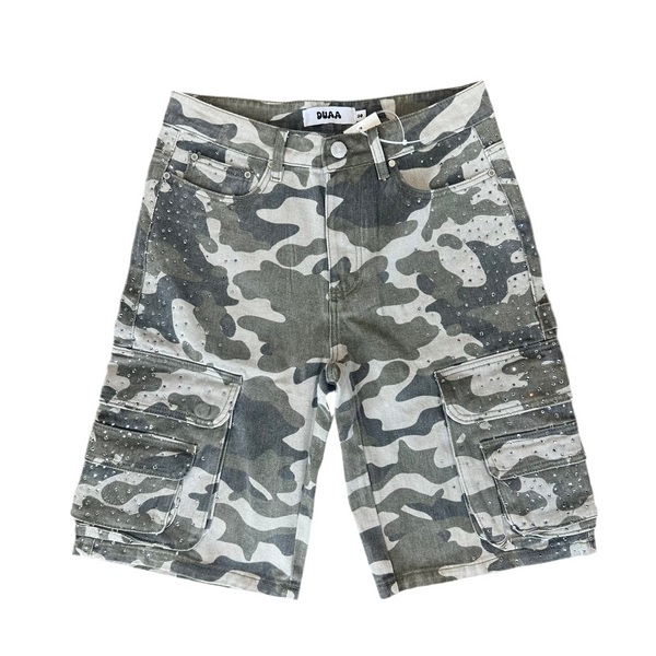DUAA Rhinestone Camo Cargo Short