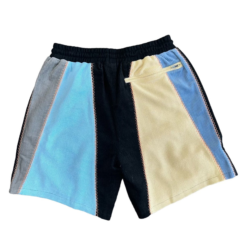 Blue Slicer Panel Shorts