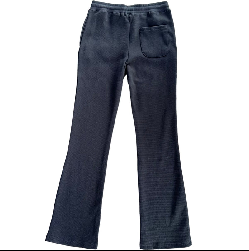 Black Thermal Flare Pants