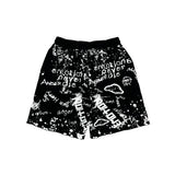 Black Graffiti Short Set