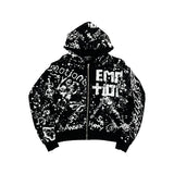 Black Graffiti Short Set