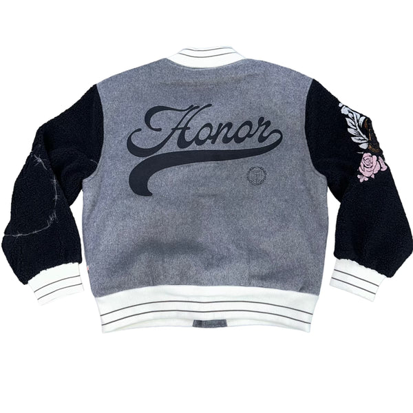 Gray Letterman Jacket
