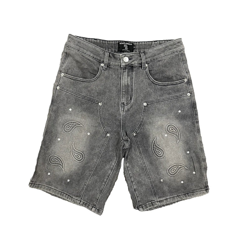 Paisley Grey Denim Shorts