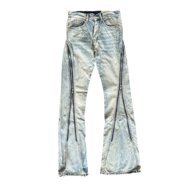 D519 Zipper Flare Denim