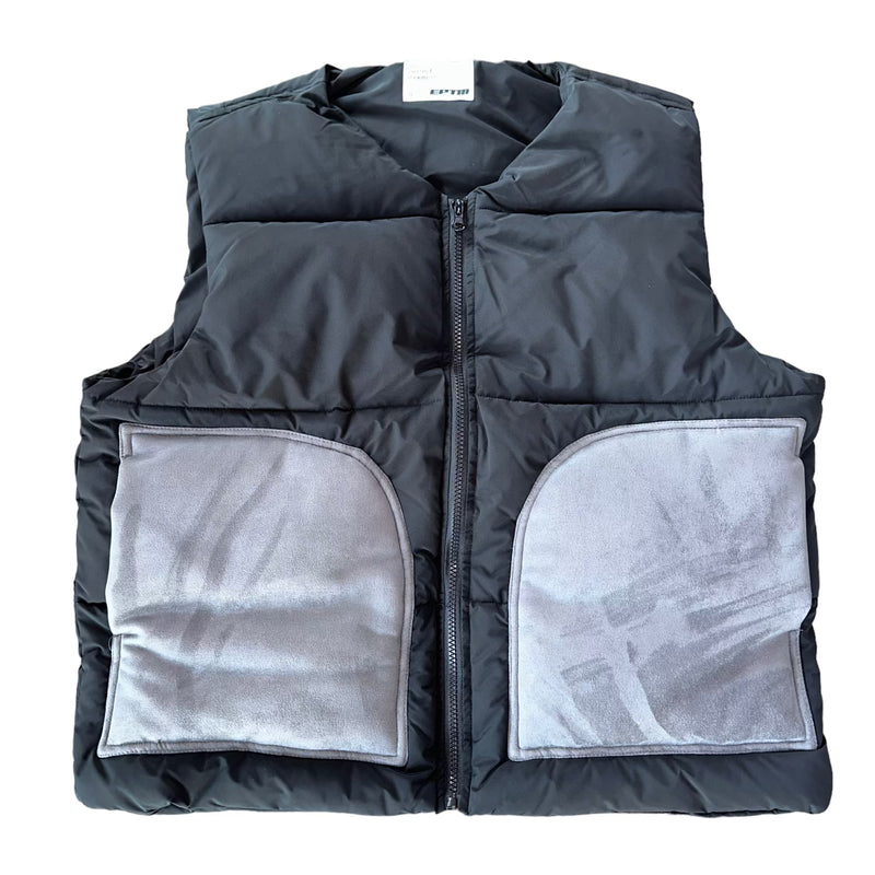 Black Contrast Puffer Vest