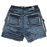 Shredded Denim Cargo Shorts