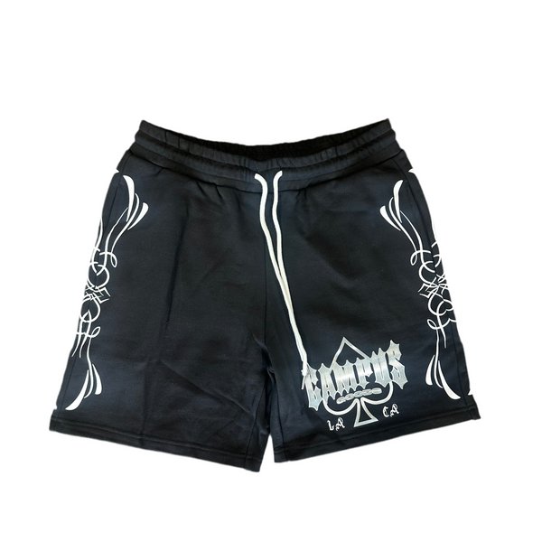 Black Chrome Fleece Shorts