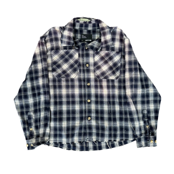 Navy Blue Bleached Flannel
