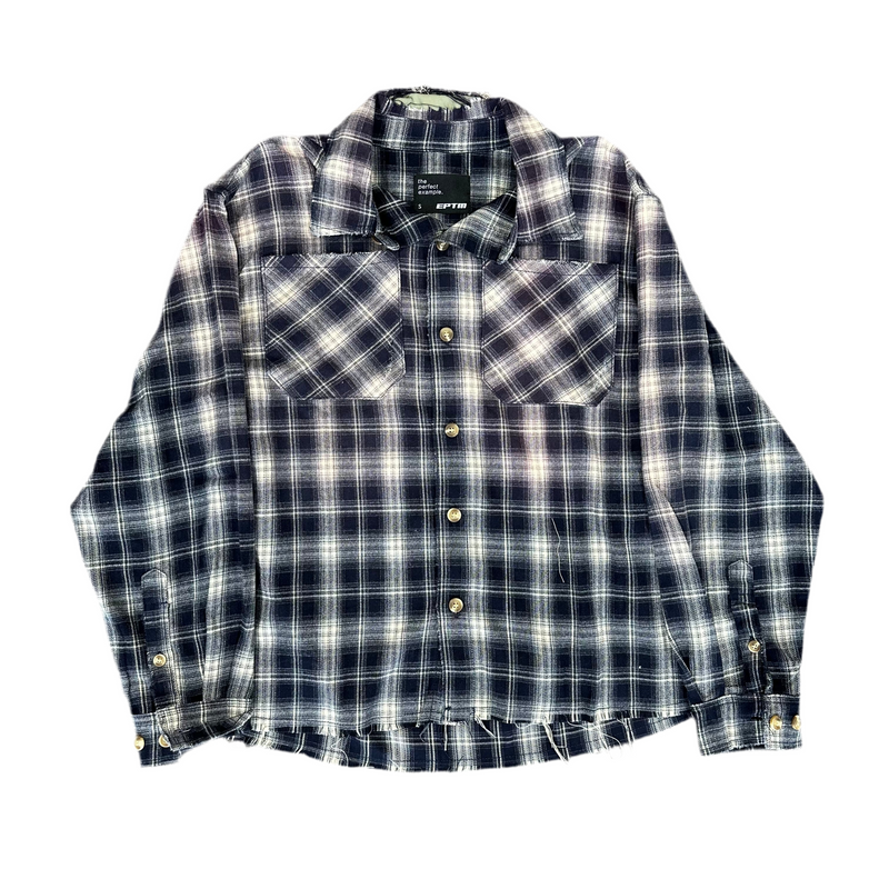 Navy Blue Bleached Flannel