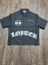 Black Loiter Zip Shirt