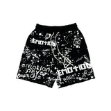 Black Graffiti Short Set