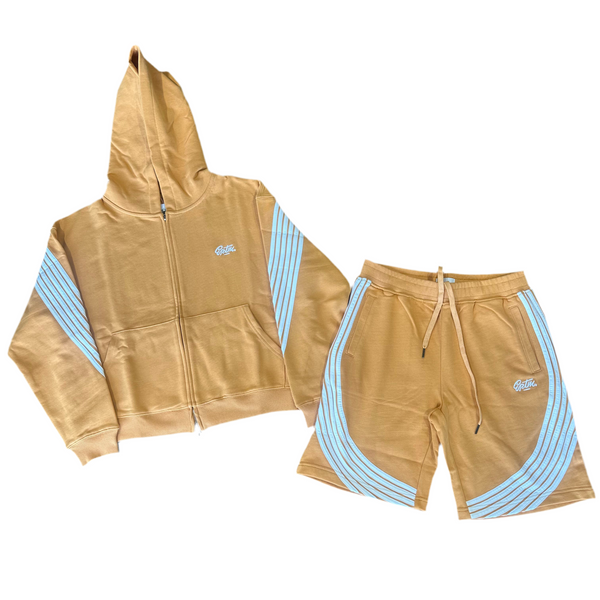 Mustard Zip Highland Short Set