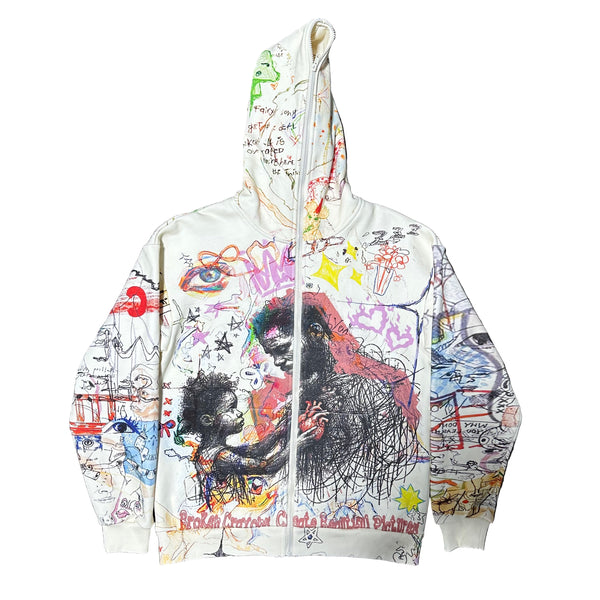 Cream Broken Crayons Hoodie