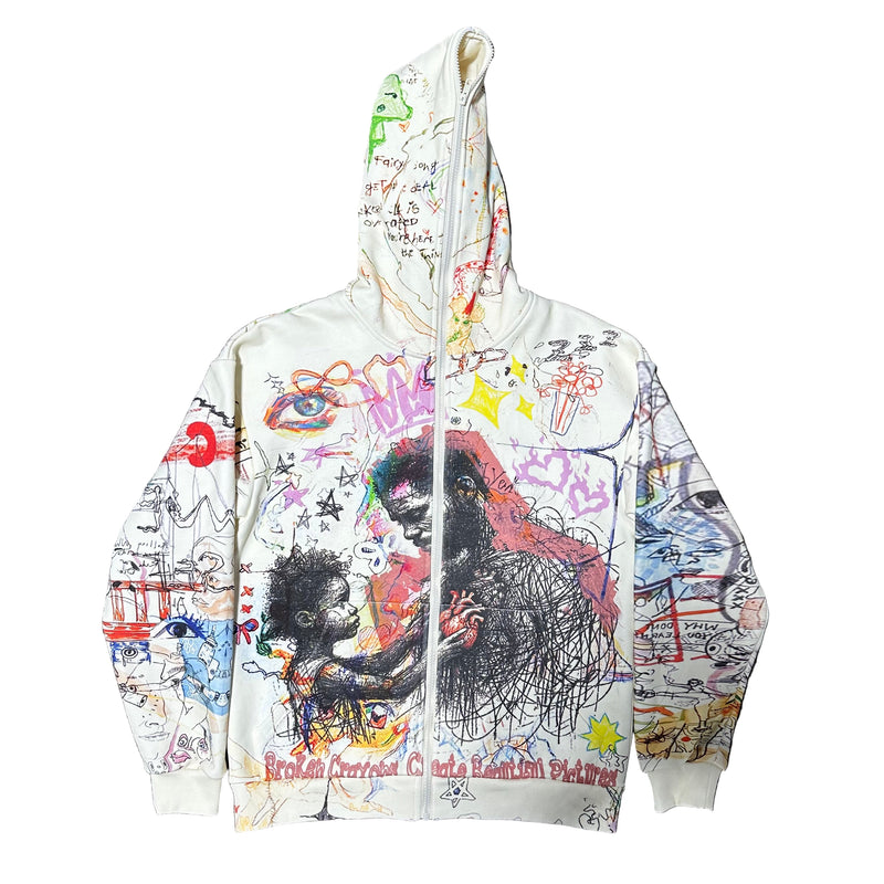 Cream Broken Crayons Hoodie