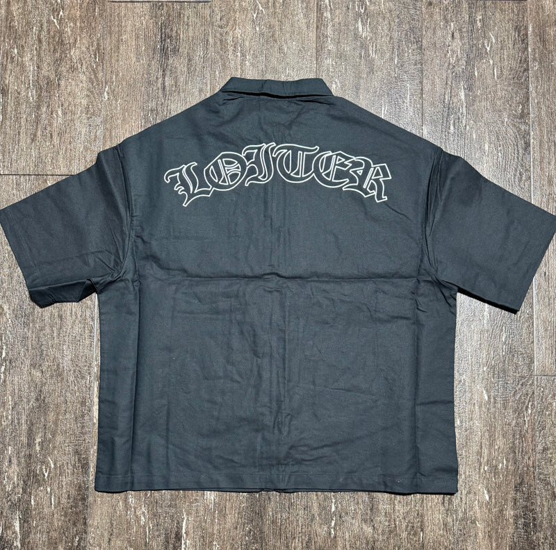 Black Loiter Zip Shirt