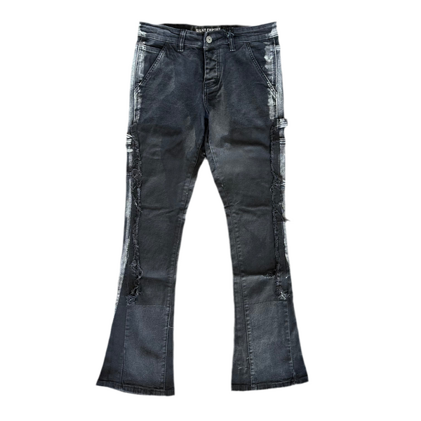 Rural Black Stacked Carpenter Jean
