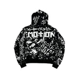 Black Graffiti Short Set