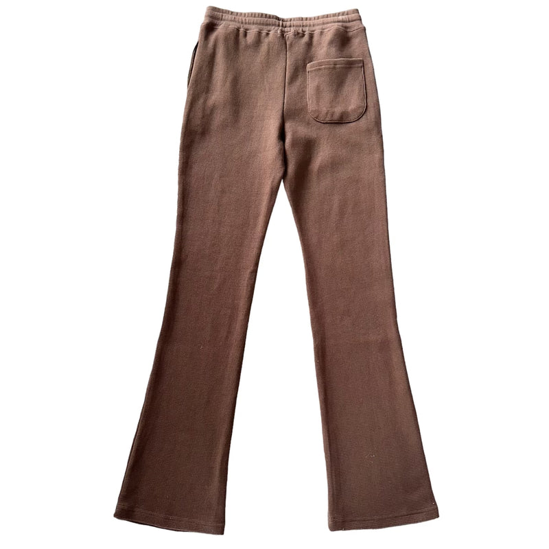 Brown Thermal Flare Pants