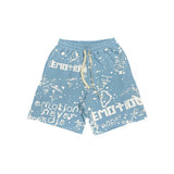 Light Blue Graffiti Short Set
