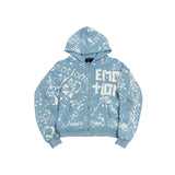 Light Blue Graffiti Short Set