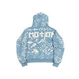 Light Blue Graffiti Short Set