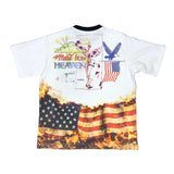 Navy Collar Burning Flag Tee