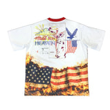 Red Collar Burning Flag Tee