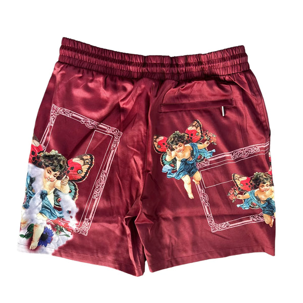 Maroon Venetian Shorts