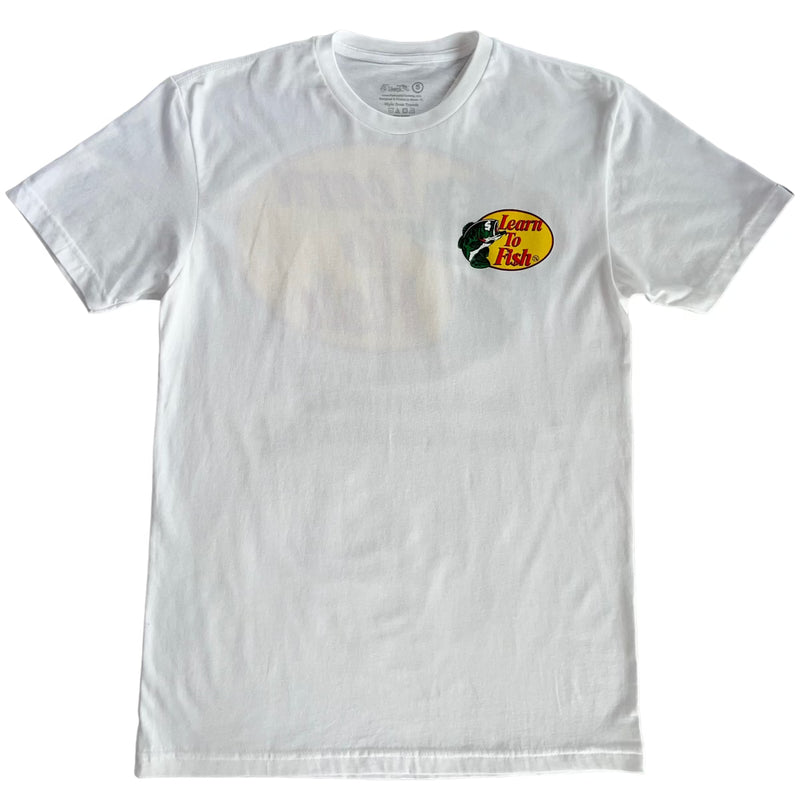 White Learn To Fish T-Shirt