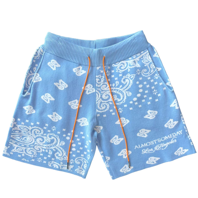 Light Blue Saint Knit Shorts