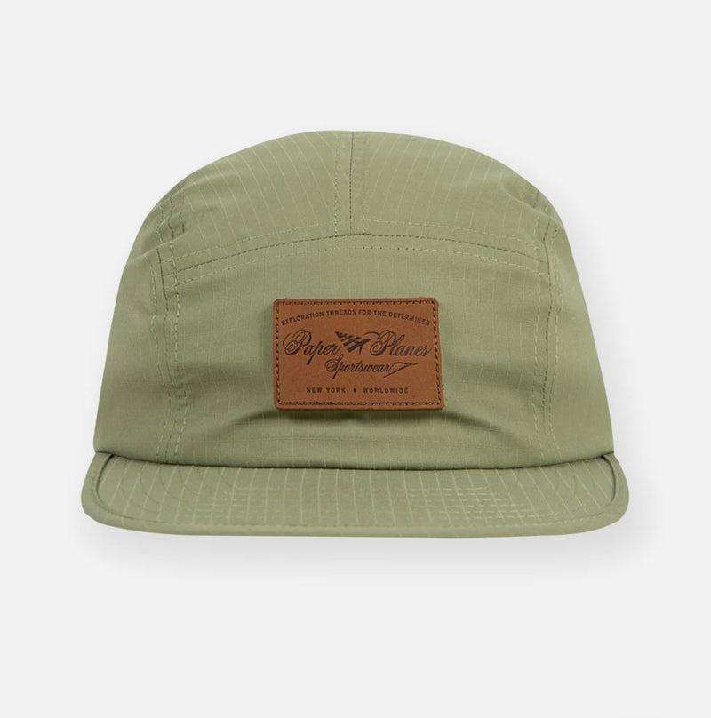 Olive Ripstop 5 Panel Camper Hat