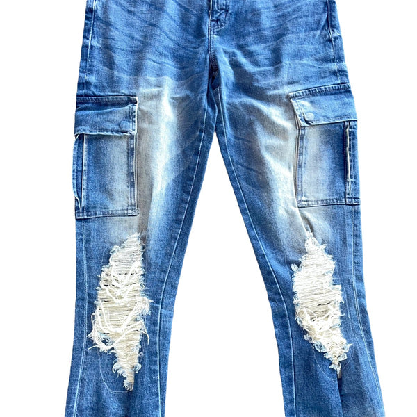 Indigo Wash Karl Super Stacked Jean