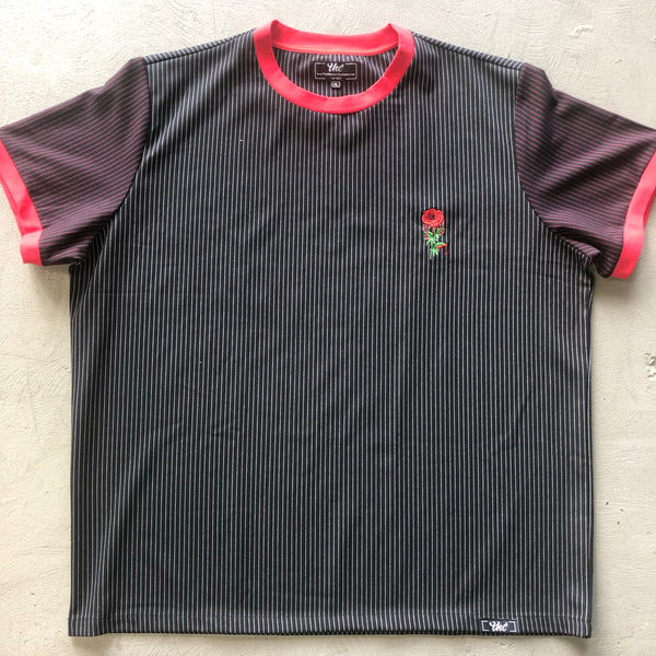 Secret Rose Black Pinstripe T-Shirt