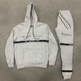 Grey Strapped Up Fleece Jogging Suit