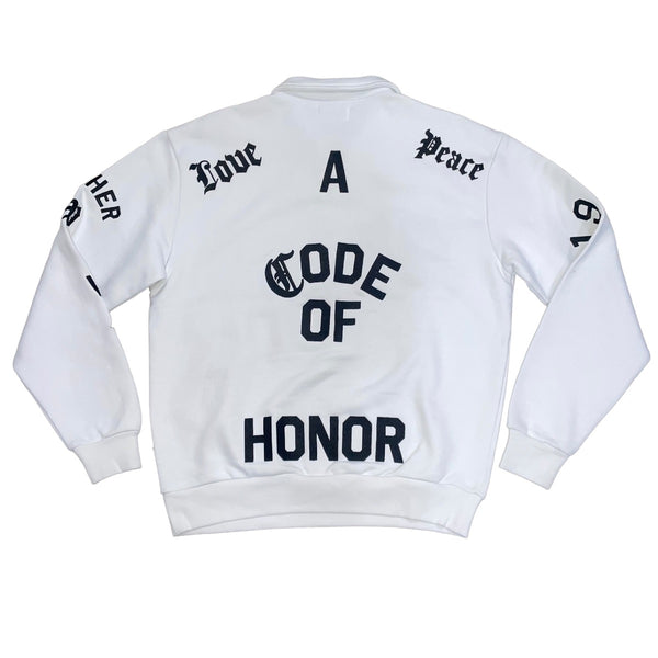White Mascot Henley Sweater