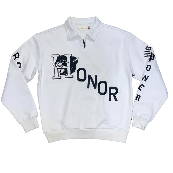 White Mascot Henley Sweater