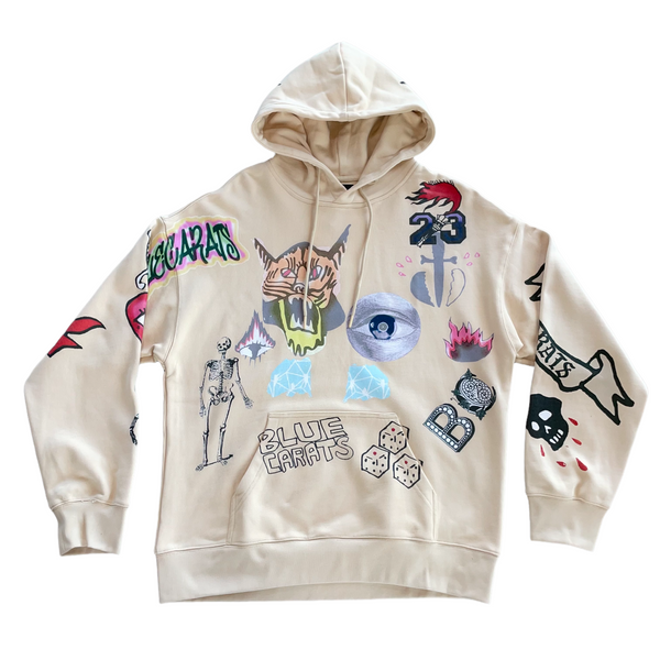 Cream Grunge Hoodie