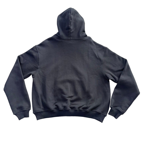 Black Cropped Vintage Hoodie