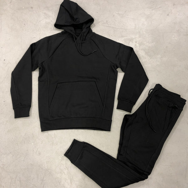 Black Pullover Jogging Suit